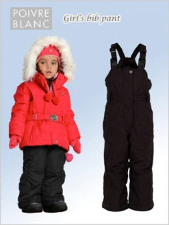 Poivre Blanc: Girls Bib Pant Original - Black (ages 4-7)