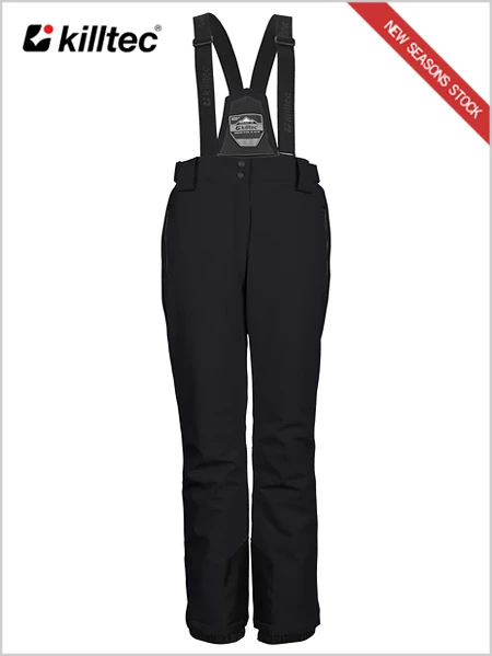 Killtec: Womens Insulated Ski Pants With Braces - Black (sizes 20-28) 1 Killtec: Womens Insulated Ski Pants With Braces - Black (sizes 20-28)