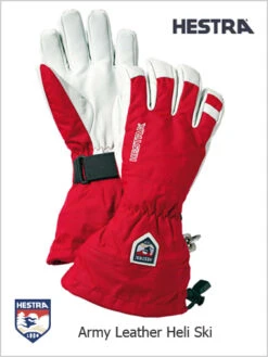 Hestra: Army Leather Heli Ski Gloves - Red
