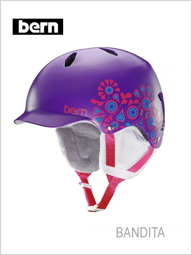 Bern: Bandita JNR Helmet - Satin Purple Floral 1 Bern: Bandita JNR Helmet - Satin Purple Floral
