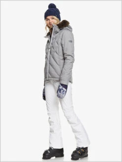 Roxy: Breeze Quilted Snow Jacket - Heather Grey -Ski Gear Store Breeze grey6