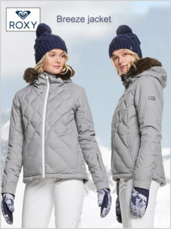 Roxy: Breeze Quilted Snow Jacket - Heather Grey