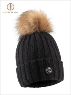 Poivre Blanc: Poivre Blanc Chunky Knit Hat - Black