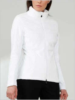 Poivre Blanc: Cosy Fleece Jacket (full Zip) - White