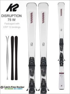 K2 Skis: Disruption 75 W Skis And Marker ERP 10 Quikclik Bindings