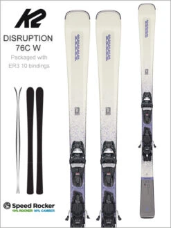 K2 Skis: Disruption 76C W Skis And Marker ER3 10 Quikclik Bindings
