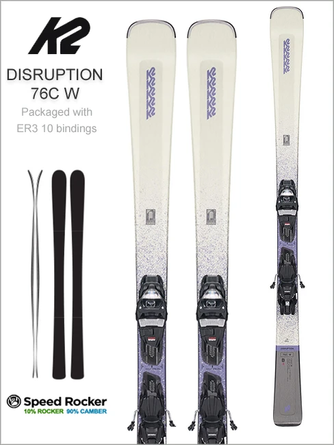 K2 Skis: Disruption 76C W Skis And Marker ER3 10 Quikclik Bindings 1 K2 Skis: Disruption 76C W Skis And Marker ER3 10 Quikclik Bindings
