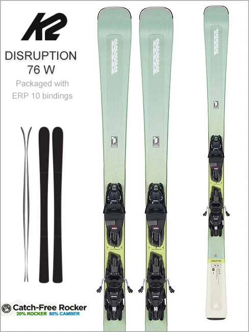 K2 Skis: Disruption 76 W Skis And Marker ERP 10 Quikclik Bindings 1 K2 Skis: Disruption 76 W Skis And Marker ERP 10 Quikclik Bindings