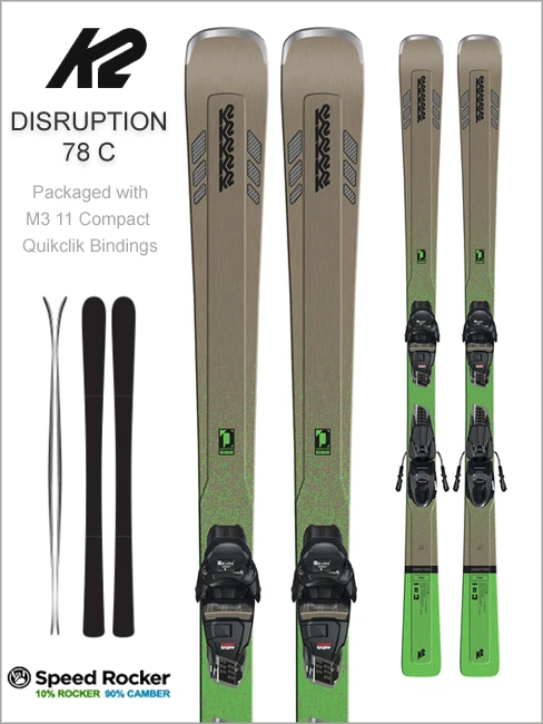 K2 Skis: Disruption 78C Skis And Marker M3 11 Compac Quikclik Bindings 1 K2 Skis: Disruption 78C Skis And Marker M3 11 Compac Quikclik Bindings