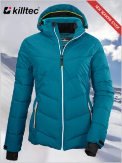 Killtec: Down Look Ski Jacket - Dark Turquoise (sizes 18-24)
