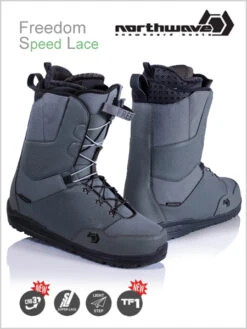 Northwave: Freedom SL Mens Snowboard Boot - NEW Grey