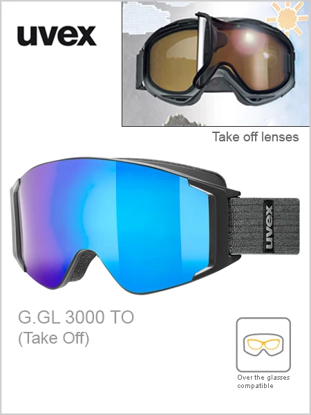Uvex: G.GL 3000 TO Ski Goggles - Black (blue Mirror Take Off) 1 Uvex: G.GL 3000 TO Ski Goggles - Black (blue Mirror Take Off)
