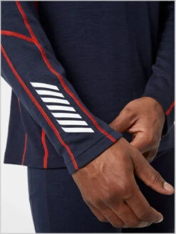 Helly Hansen: Mens - HH Merino Lifa Crew Top - Navy 5 Helly Hansen: Mens - HH Merino Lifa Crew Top - Navy -Ski Gear Store HH MerinoCrew 49370 Navy3