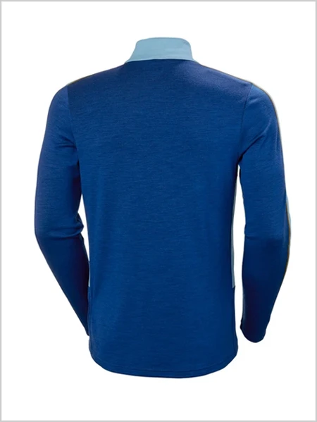 Helly Hansen: Mens - HH Merino Lifa 1/2 Zip Top - Deep Fjord 2 Helly Hansen: Mens - HH Merino Lifa 1/2 Zip Top - Deep Fjord - Image 2