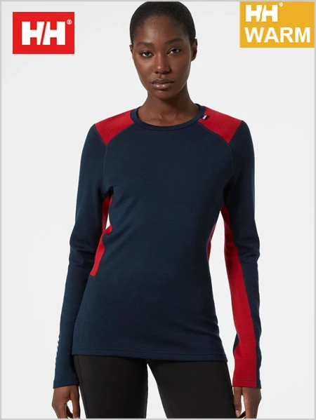 Helly Hansen: HH Womens Merino Lifa Crew Top - Navy 1 Helly Hansen: HH Womens Merino Lifa Crew Top - Navy