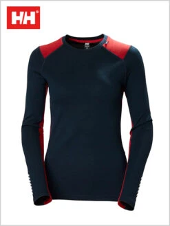Helly Hansen: HH Womens Merino Lifa Crew Top - Navy 6 Helly Hansen: HH Womens Merino Lifa Crew Top - Navy -Ski Gear Store HH WMerinoCrew 49378 Navy3