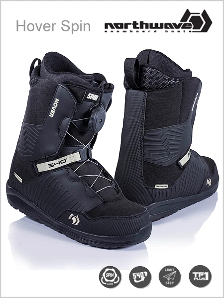 Northwave: Hover Spin Mens Snowboard Boot - Black 1 Northwave: Hover Spin Mens Snowboard Boot - Black