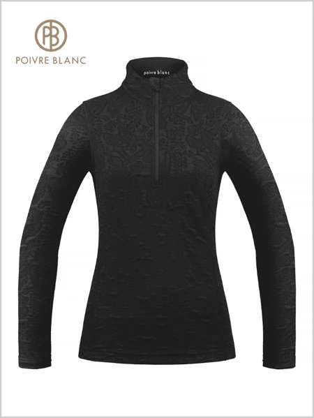 Poivre Blanc: Poivre Blanc Stretch Jacquard Ski Top - Black 2 Poivre Blanc: Poivre Blanc Stretch Jacquard Ski Top - Black - Image 2