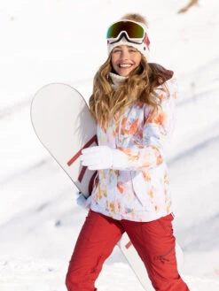 Roxy: Roxy Jetty Jacket - Bright White Tenderness 8 Roxy: Roxy Jetty Jacket - Bright White Tenderness -Ski Gear Store JettyJacket4