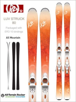 K2 Skis: Luv Struck 80 Skis And ER3 10 Bindings