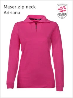 Maser: Maser Womens Adriana Zip Neck Top - Magenta (only XL Now)