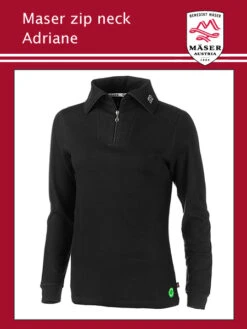 Maser: Maser Womens Adriane Zip Neck Top - Black