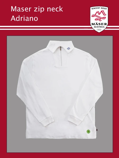 Maser: Maser Adriano Mens Zip Neck Top - White 1 Maser: Maser Adriano Mens Zip Neck Top - White