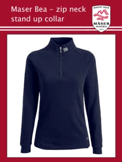 Maser: Maser Bea Stand Up Collar Top - Dark Navy