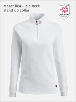 Maser: Maser Bea Stand Up Collar Top - White 7 Maser: Maser Bea Stand Up Collar Top - White -Ski Gear Store MaserBea White2
