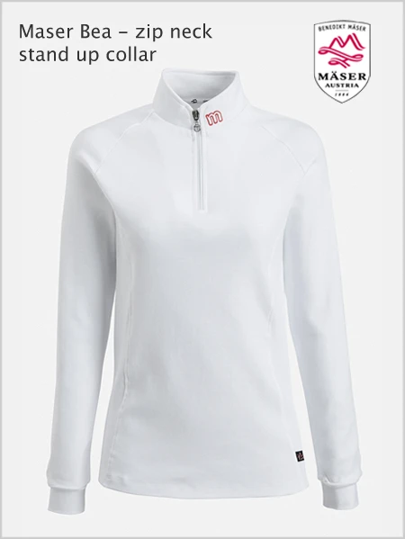 Maser: Maser Bea Stand Up Collar Top - White 4 Maser: Maser Bea Stand Up Collar Top - White - Image 4