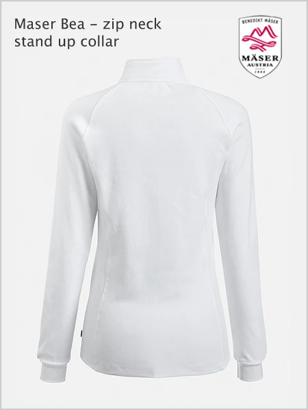 Maser: Maser Bea Stand Up Collar Top - White 2 Maser: Maser Bea Stand Up Collar Top - White - Image 2