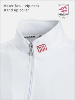 Maser: Maser Bea Stand Up Collar Top - White 6 Maser: Maser Bea Stand Up Collar Top - White -Ski Gear Store MaserBea White4