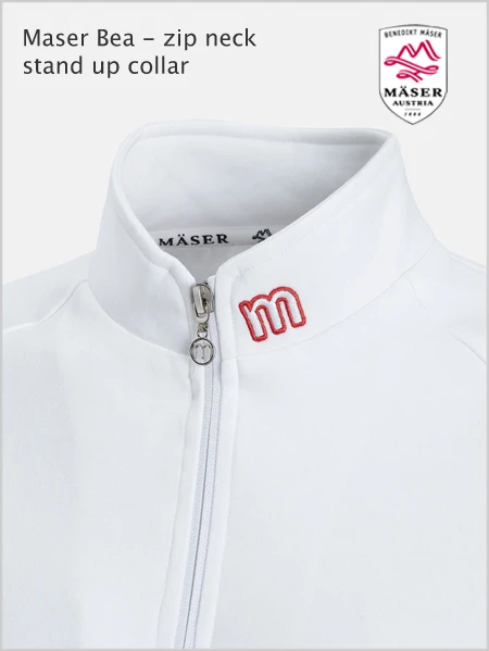 Maser: Maser Bea Stand Up Collar Top - White 3 Maser: Maser Bea Stand Up Collar Top - White - Image 3