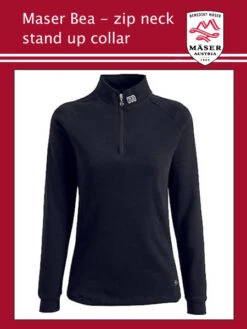 Maser: Maser Bea Stand Up Collar Top - Black