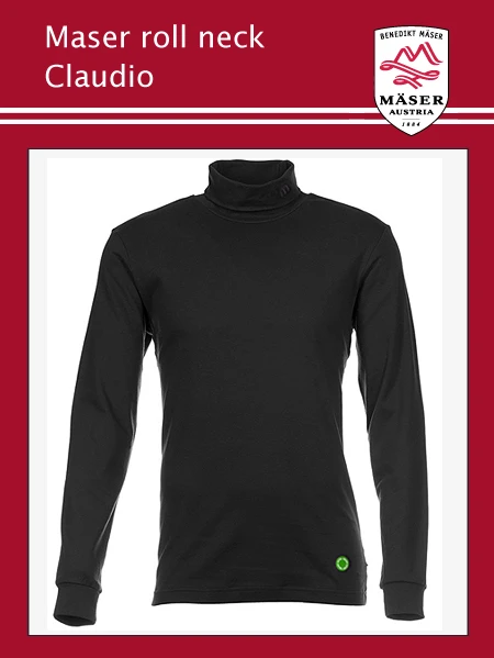 Maser: Maser Claudio Mens Roll Neck - Black 1 Maser: Maser Claudio Mens Roll Neck - Black