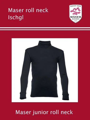 Maser: Maser Ischgl Junior Roll Neck Top - Black 1 Maser: Maser Ischgl Junior Roll Neck Top - Black