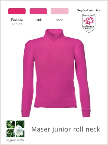 Maser: Maser Junior Roll Neck Top - Pinks 1 Maser: Maser Junior Roll Neck Top - Pinks
