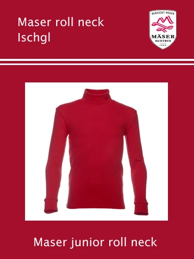Maser: Maser Ischgl Junior Roll Neck Top - Red 1 Maser: Maser Ischgl Junior Roll Neck Top - Red