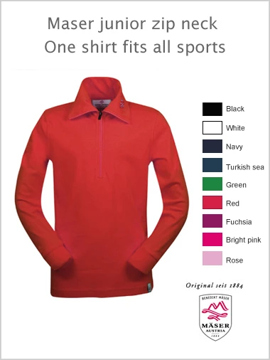 Maser: Maser Zip Neck Top (unisex) - Child / Junior Ages 4-12 1 Maser: Maser Zip Neck Top (unisex) - Child / Junior Ages 4-12