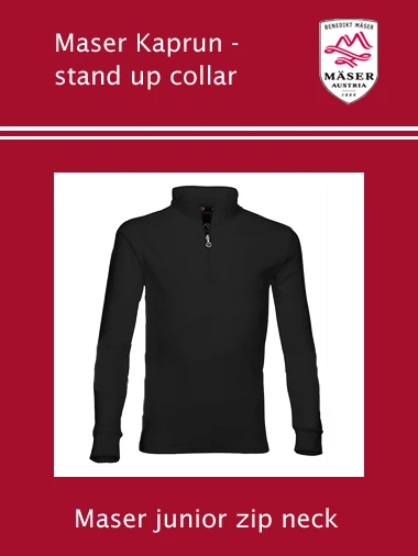 Maser: Maser Kaprun Junior Stand Up Collar Shirt - Black 1 Maser: Maser Kaprun Junior Stand Up Collar Shirt - Black