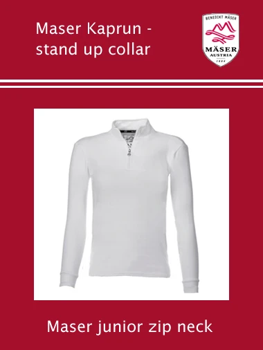 Maser: Maser Kaprun Junior Stand Up Collar Shirt - White 1 Maser: Maser Kaprun Junior Stand Up Collar Shirt - White