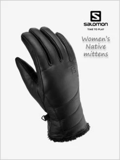 Salomon: Native Ladies Leather Gloves - Black