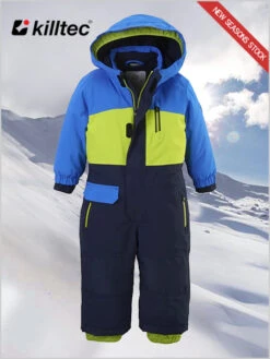 Killtec: Neon Blue One-piece Suit (ages 3/ 4)