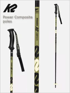 K2 Skis: Power Composite Ski Poles - Black / Green