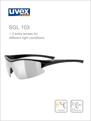 Uvex: Multi-sport SGL 103 Sunglasses - Silver Mirror Lens (+2 Lenses) 1 Uvex: Multi-sport SGL 103 Sunglasses - Silver Mirror Lens (+2 Lenses)