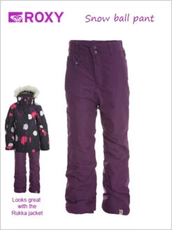 Roxy: Snow Ball Pants - Purple (age 10)