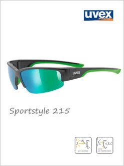 Uvex: Sportstyle 215 Sunglasses (green Mirror Lens) - Cat 3