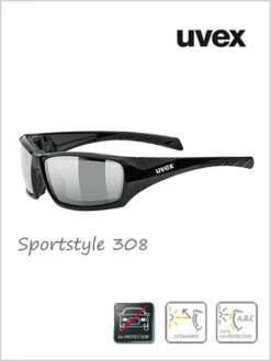 Uvex: Sportstyle 308 Sunglasses (silver Mirror Lens) - Cat 4