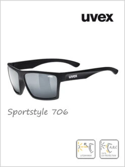 Uvex: Sportstyle 706 Sunglasses Black (silver Mirror Lens) - Cat 3