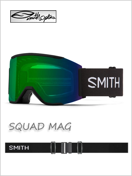 Smith: Squad MAG Goggles (lens Change), Black, Green Mirror Lens 1 Smith: Squad MAG Goggles (lens Change), Black, Green Mirror Lens